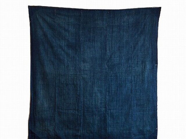 0001古布・古裂 江戸時代 藍無地木綿☆布団裏 5巾☆しっかりした厚手
