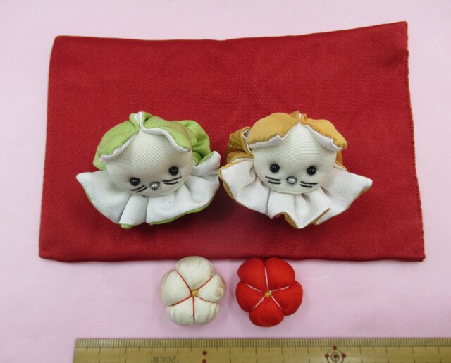 ☆ねこおひな様☆ちりめん細工☆歳時物☆ひな祭り☆お手玉風☆猫☆ネコ