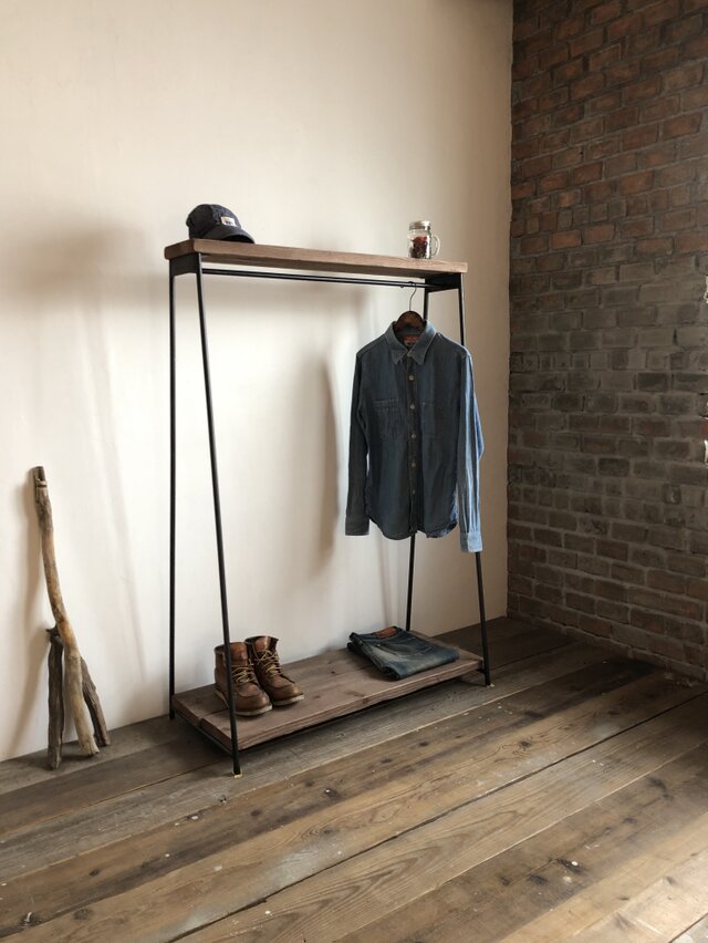 数量限定 MH4 ハンガーラック アイアン 古材 収納 ラック 棚