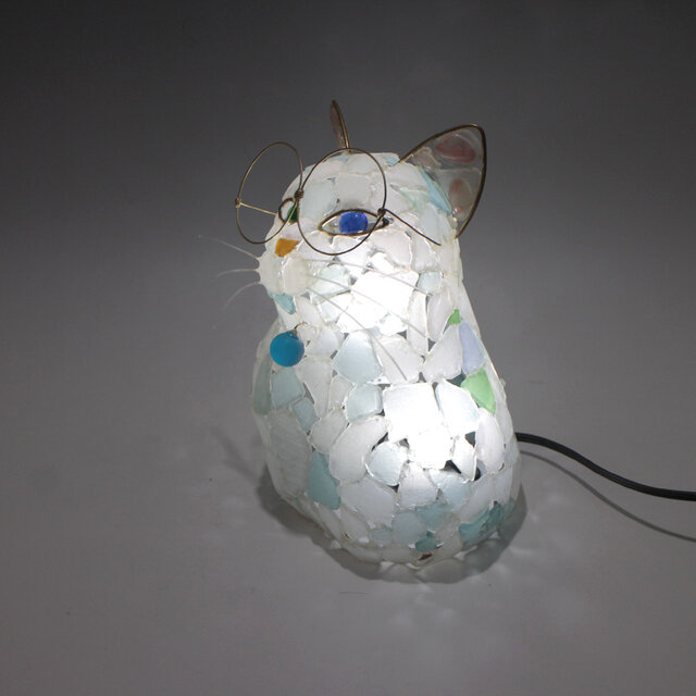 シーグラスランプ 猫らんぷ-27 | iichi 日々の暮らしを心地よくする