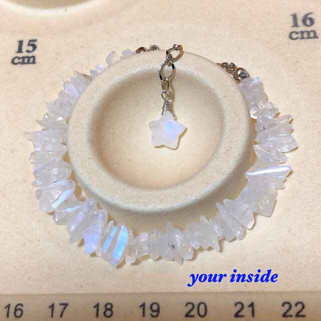 ブルームーンストーン さざれ石 天然石ブレスレット | iichi 日々の