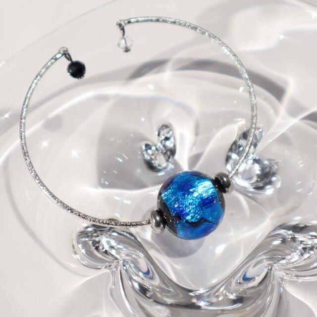 とんぼ玉 バングル ブレスレット ほたる玉 腕輪 光る ホタル ガラス