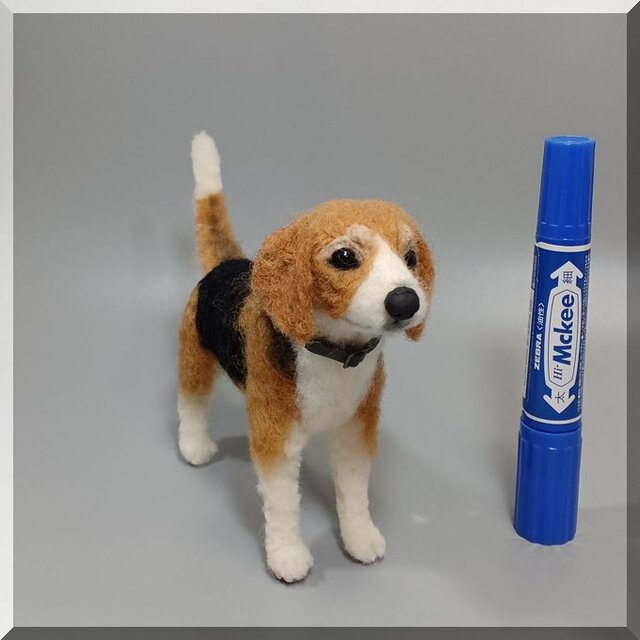 羊毛フェルト 犬 ビーグル いぬ イヌ 犬フィギュア | iichi 日々の