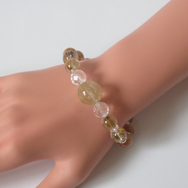 大玉エンジェルヘアールチルクォーツ&水晶 ブレスレット | iichi 日々