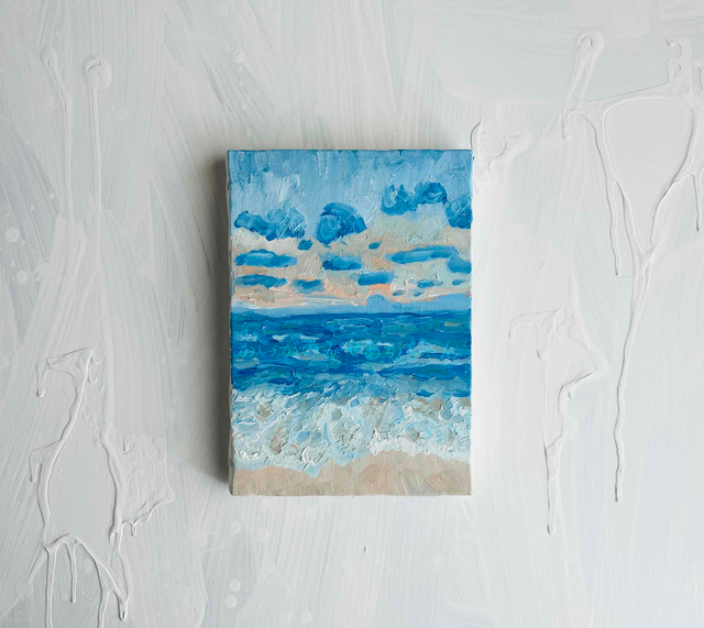 原画「朝の海6」サムホール・油彩画 | iichi 日々の暮らしを心地よく