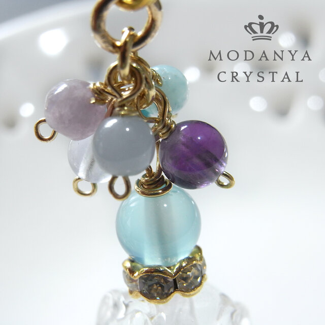 水晶ネズミ+アメジスト+ターコイズの根付チャーム | iichi 日々の