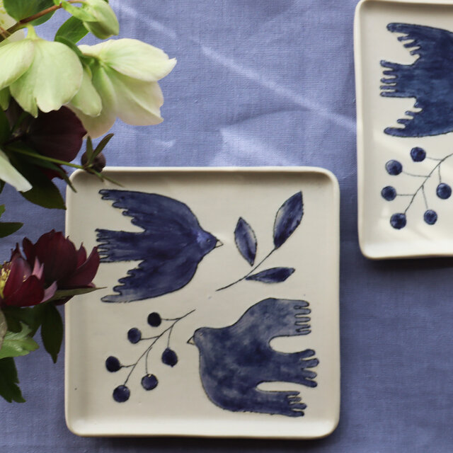 角プレート 青い鳥 | iichi 日々の暮らしを心地よくするハンドメイドや