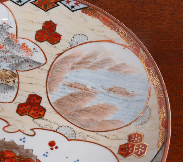 九谷焼 色絵金彩 大黒天 八寸皿 明治時代 E841B | iichi 日々の暮らし