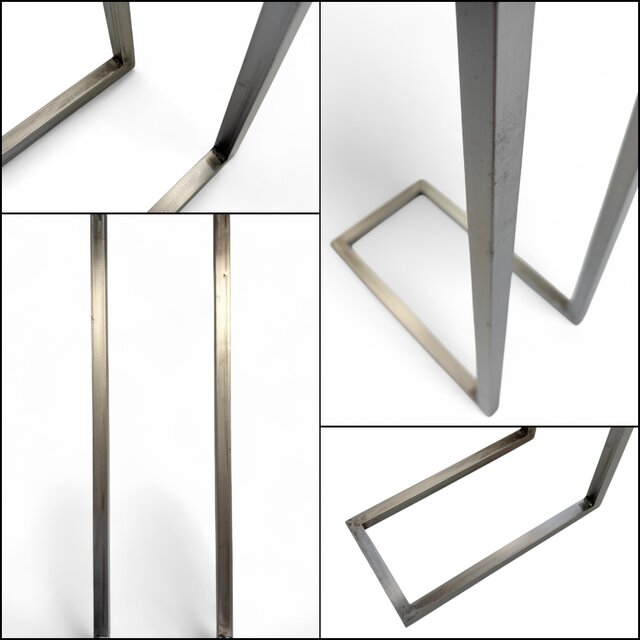 サイドテーブル アイアン 欅 無垢材 木製 天然木 一枚板 コの字