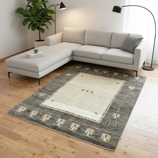 iichi限定目玉品12月28日迄】ペルシャ ギャッベ ラグ 195x153cm