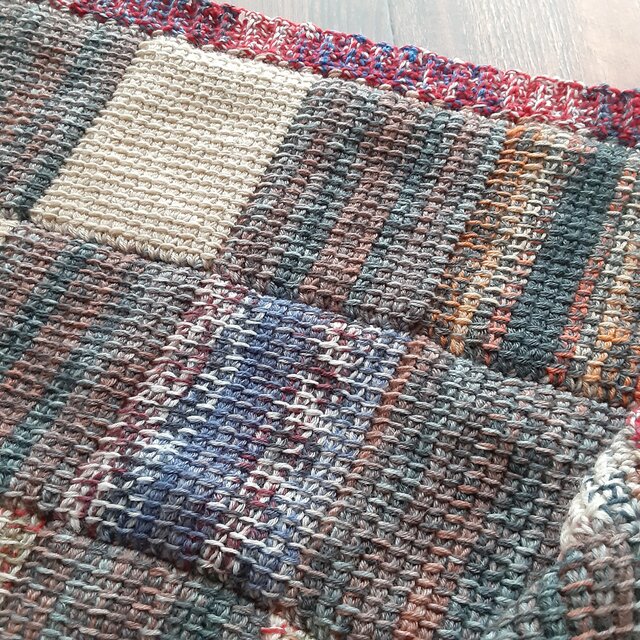 送料無料❤️opal毛糸アフガン編みのミニブランケット | iichi 日々の