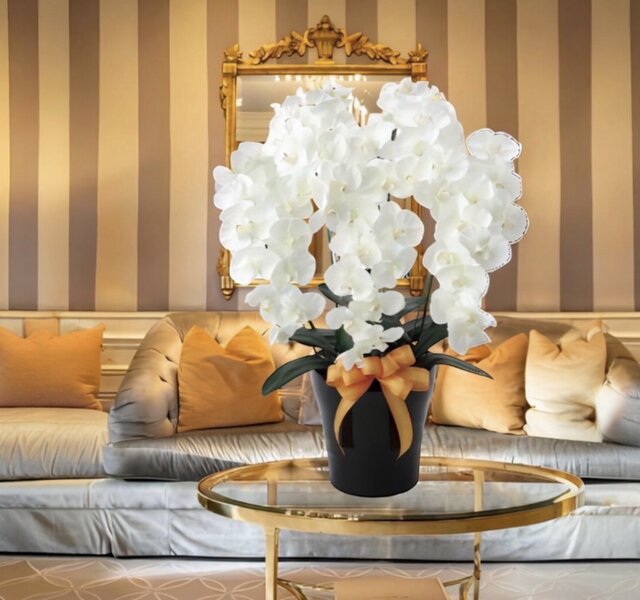 光触媒 人工観葉植物 フェイクグリーン プレミアム胡蝶蘭5本立W