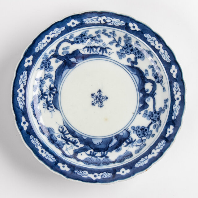 古伊万里 染付松竹梅文七寸皿 明治時代 F131-A | iichi 日々の暮らしを