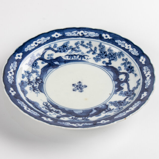 古伊万里 染付松竹梅文七寸皿 明治時代 F131-A | iichi 日々の暮らしを