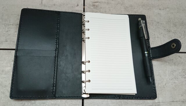 システム手帳（B6） 本革 ブルー | iichi 日々の暮らしを心地よくする