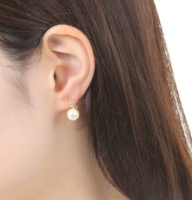 8mmコットンパール ノンホールピアス クリップイヤリング 樹脂 | iichi