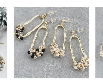 4color【ビーズリンクラインピアス orイヤリング】 | iichi 日々の