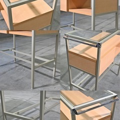 ☆ 北欧スタイル ガラストップ シェルフ キャビネット コンソール 収納