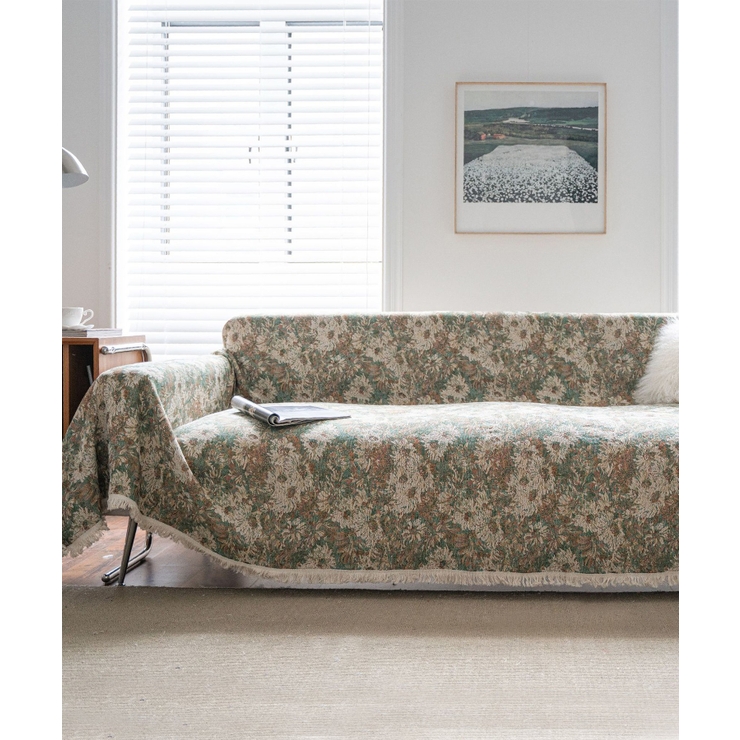 レトロアンティークフリンジ花柄ソファーカバー ソファーカバー マルチ