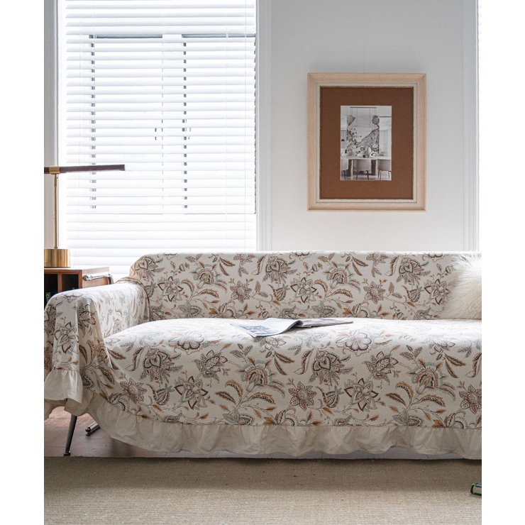 レトロアンティークフリンジ花柄ソファーカバー ソファーカバー マルチ