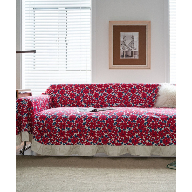 レトロアンティークフリンジ花柄ソファーカバー ソファーカバー マルチ