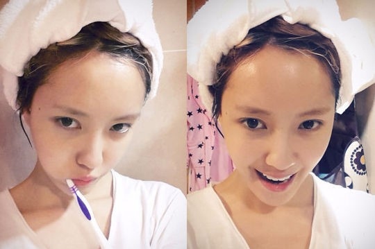 T-ARA ヒョミン、可愛すぎるすっぴんセルフショットを公開…“歯磨き中