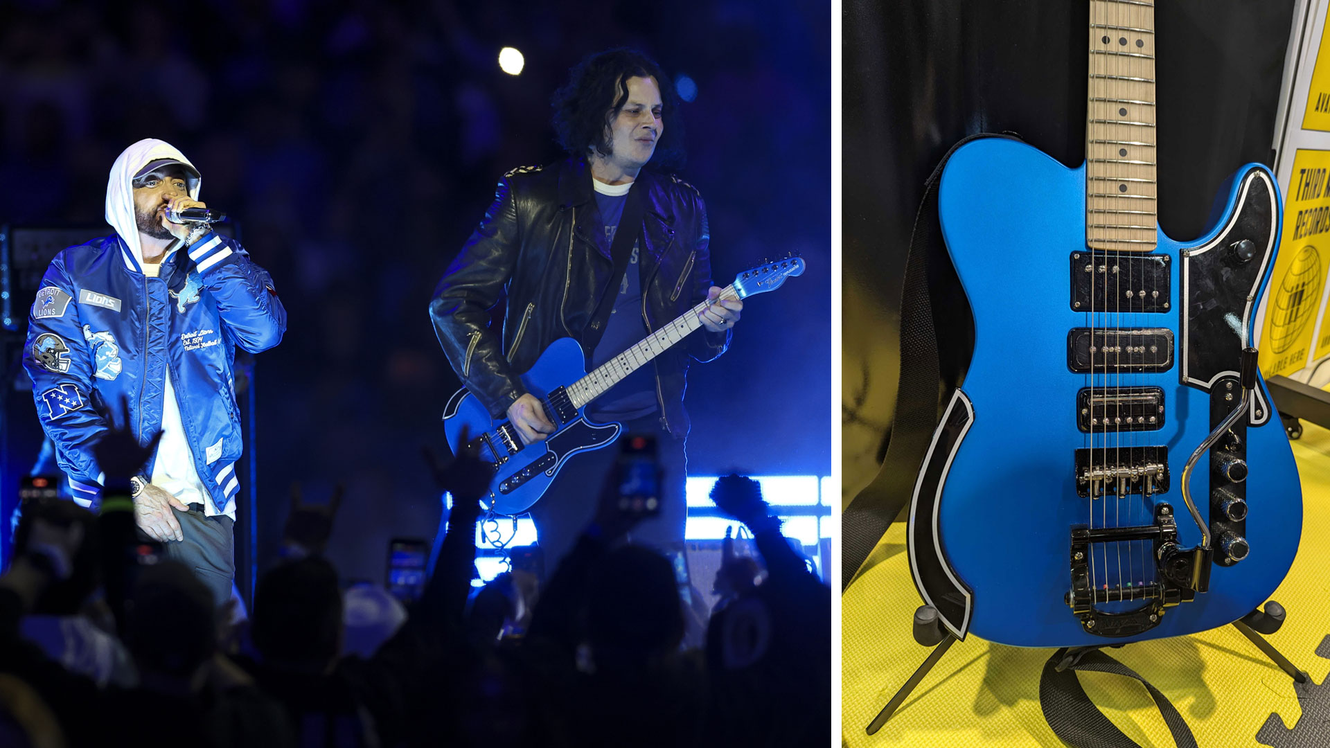 Up-close with Jack White's NFL halftime show Triplecaster | Guitar