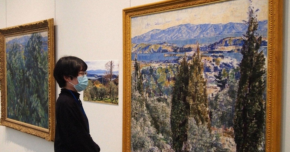 画家が見た風景、写真と 学芸員が描写位置特定 瀬戸内市立美術館で佐竹