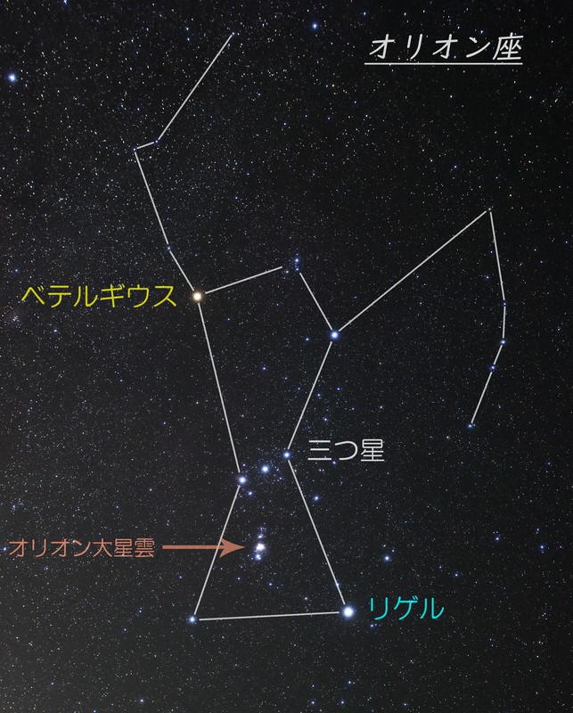 冬に見られる夜空の狩人「オリオン座」と、オリオン大星雲 [写真特集6