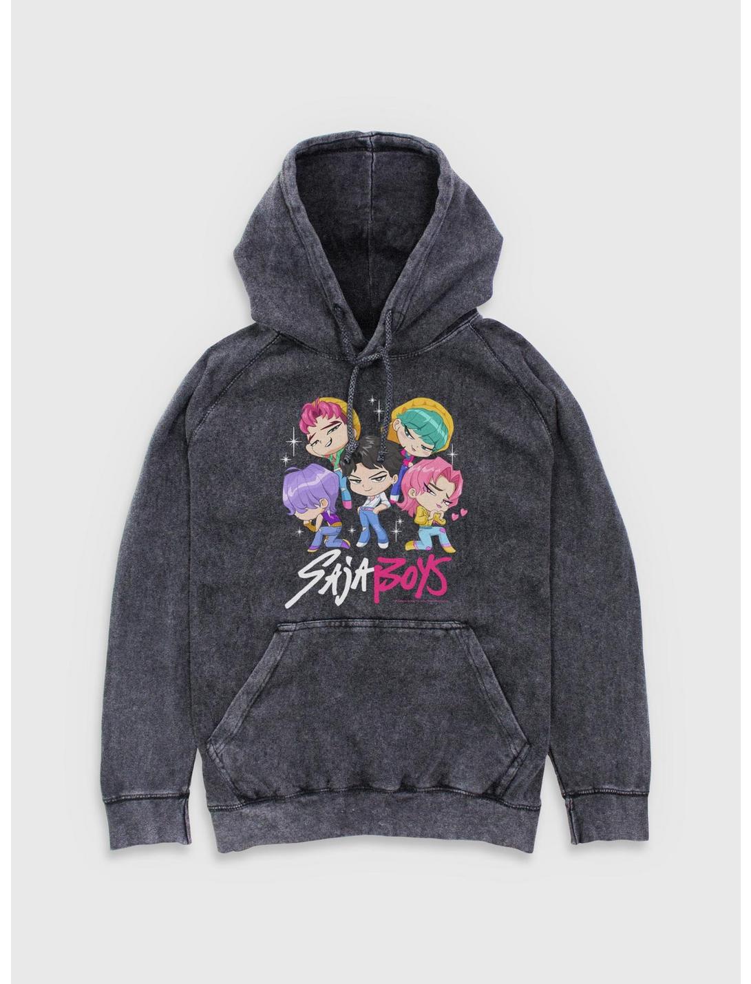 KPop Demon Hunters Saja Boys Chibi Group Mineral Wash Hoodie