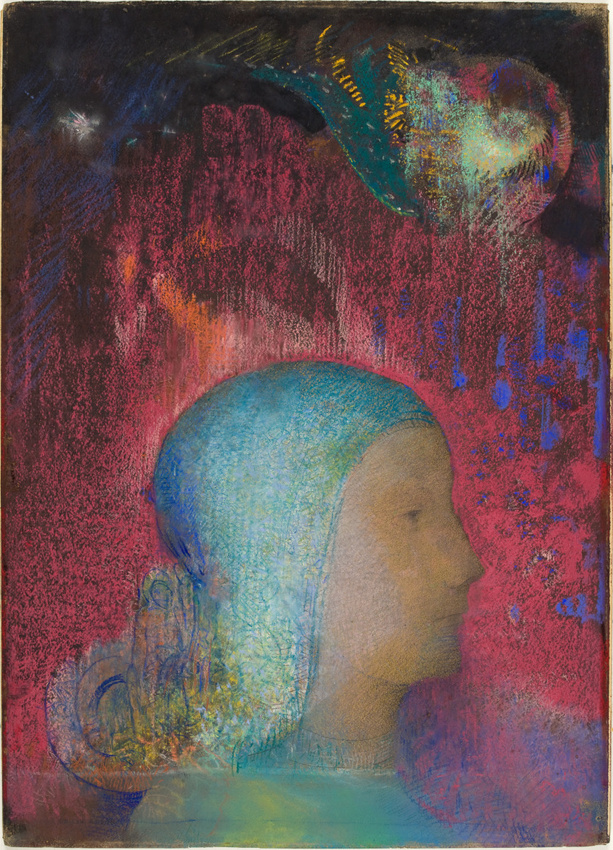 Profil sur méandres rouges - Odilon Redon | Musée d'Orsay