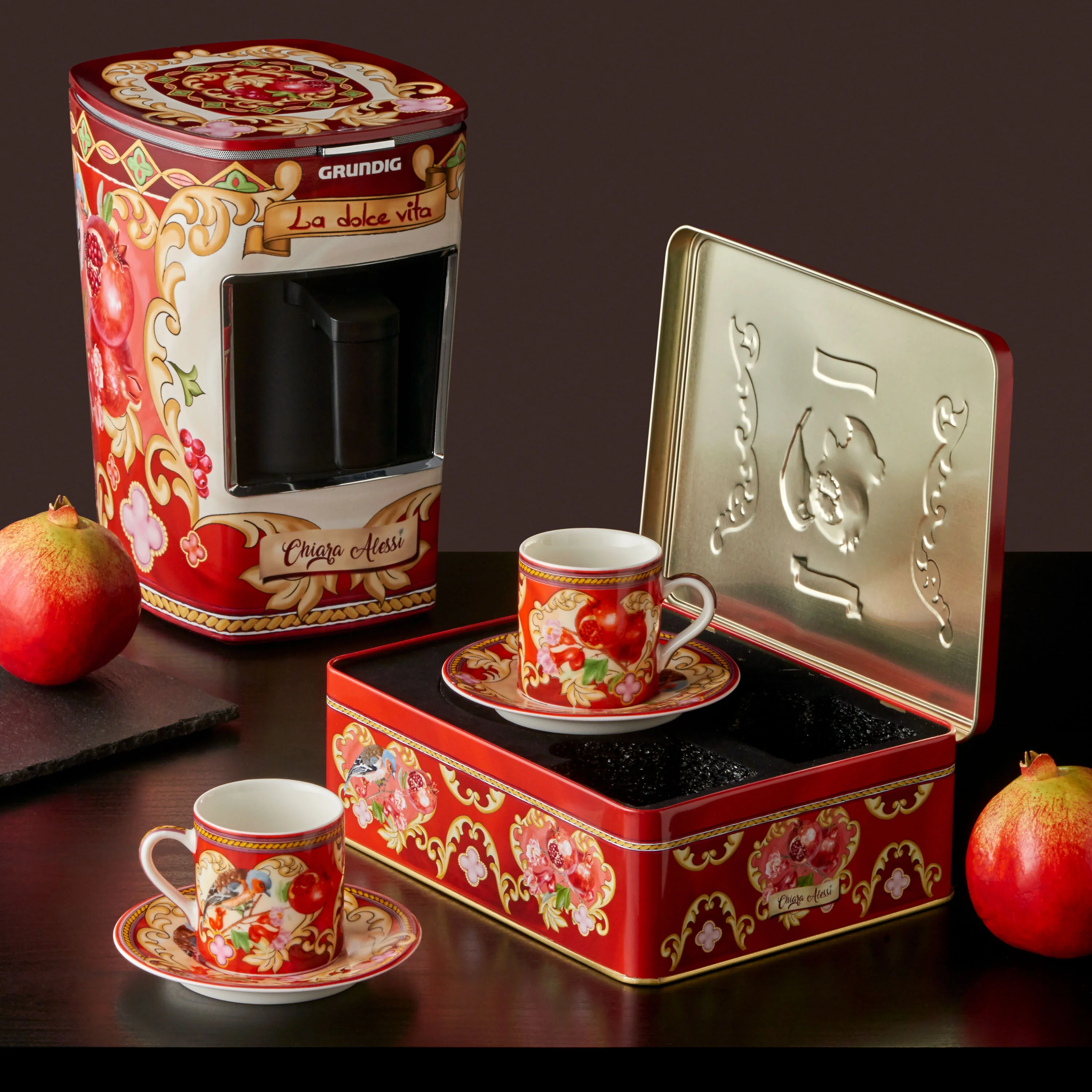 Capri Porselen Kahve Fincan Seti Kırmızı Renk 120 ml