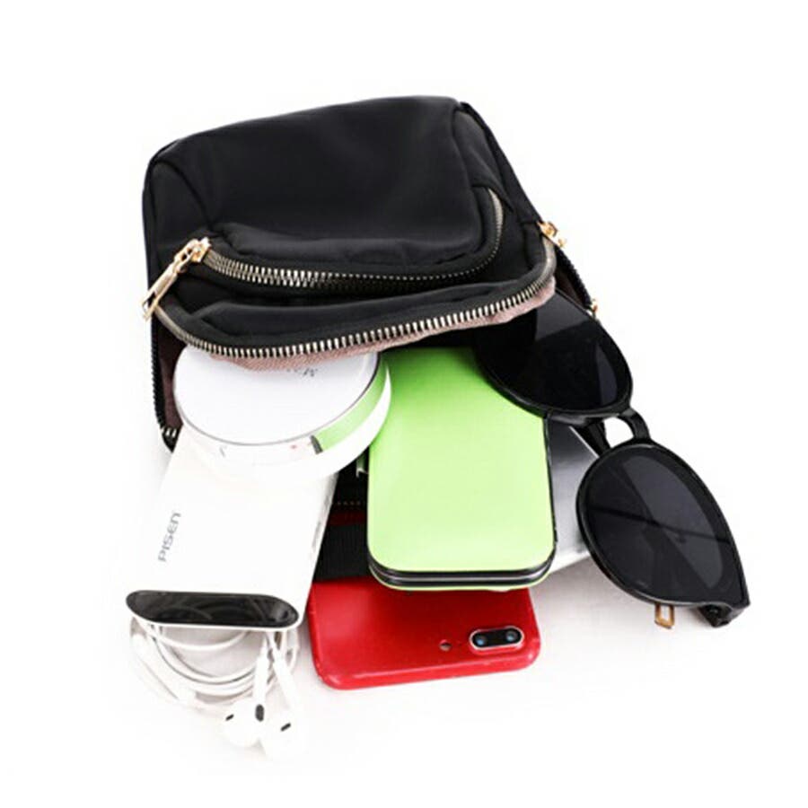 撥水加工ナイロンミニショルダーバッグ 縦型 2way[品番：XL000002744