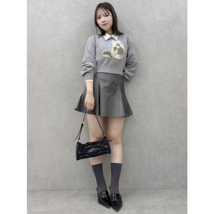 2WAYダブルレースアップコルセットミニスカート[品番：MKSW0061937