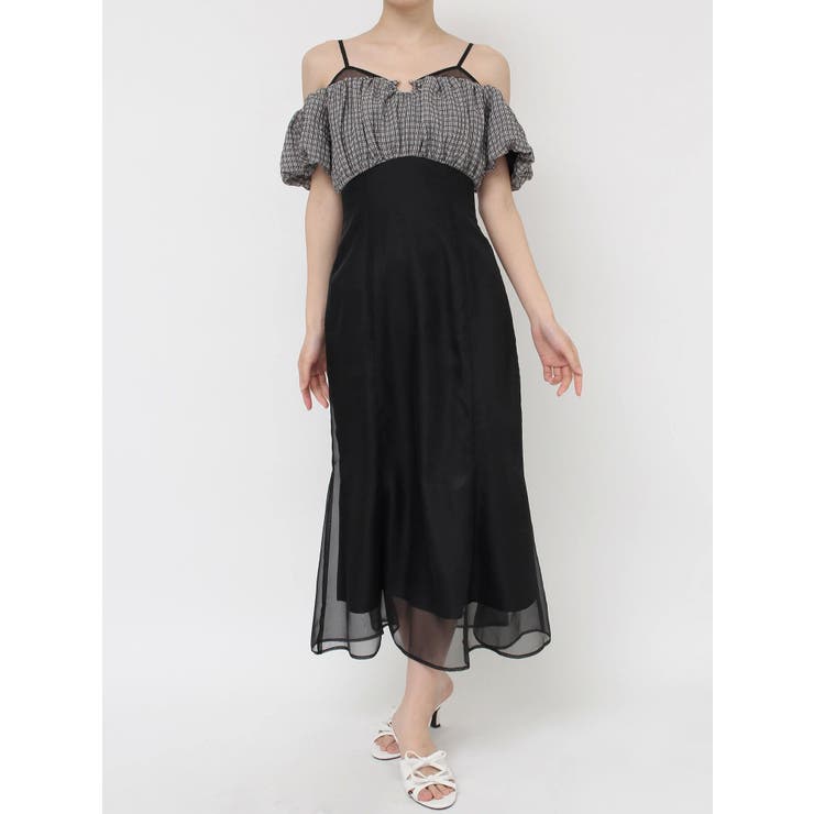 チェックコンビマーメイドワンピース[品番：MKSW0064373]｜RESEXXY