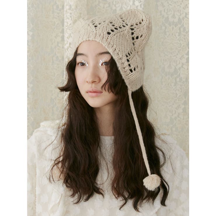 animalポンポンニットcap[品番：MKSW0058429]｜merry jenny