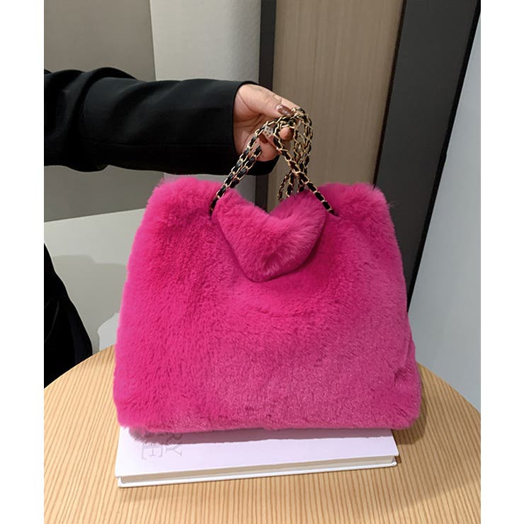 ファーバッグ 大容量 チェーンバッグ韓国[品番：II000011396