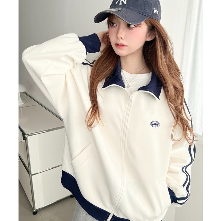 ロゴ刺繍トラックジャケット[品番：ERMW0004182]｜moment+（モーメント