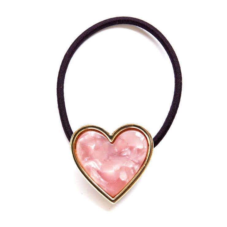 ハートポニーマーブルカラーゴールド ヘアゴム ヘアアレンジ 大人