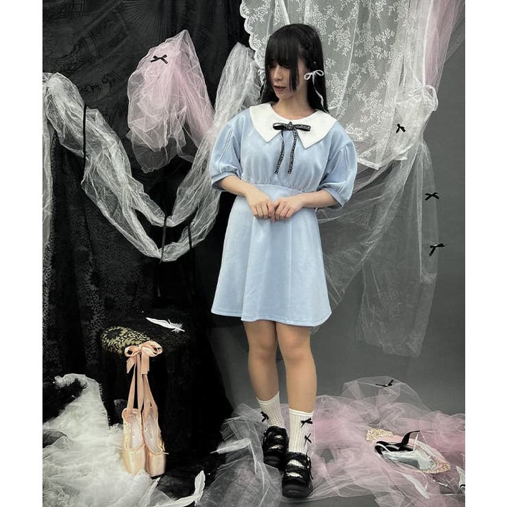 セーラーカラーカットワンピース[品番：IGAW0005229]｜axes femme