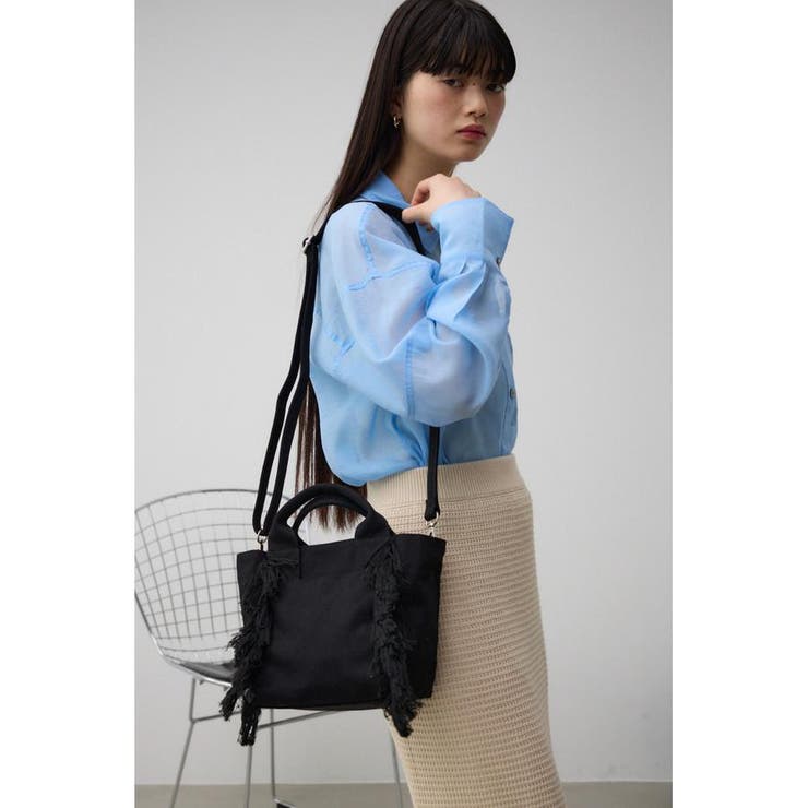 サイドフリンジキャンバスミニトートバッグ[品番：AZLW0021920]｜AZUL