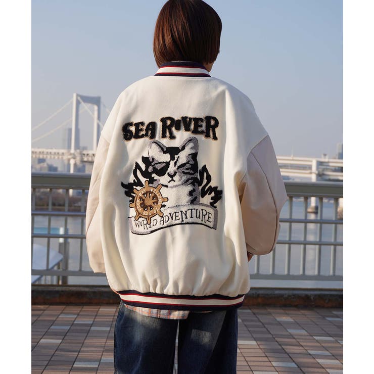 HOOK original サガラ刺繍ワッペンスタジャン[品番：XT000012431