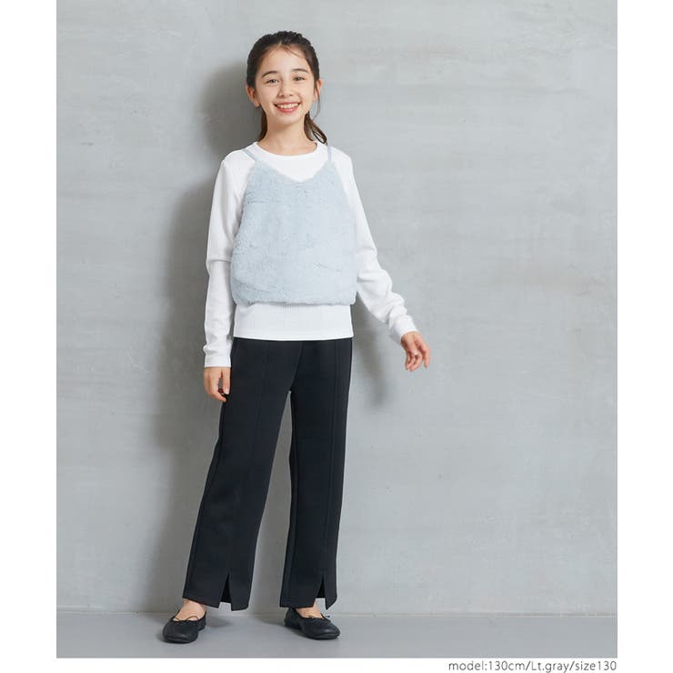 フェイクファービスチェ＆長袖Tシャツ 2点セット キッズ[品番