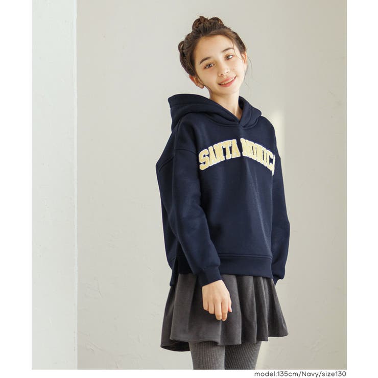 親子お揃い裏起毛刺繍ロゴパーカー[品番：PA000017782]｜coca（コカ