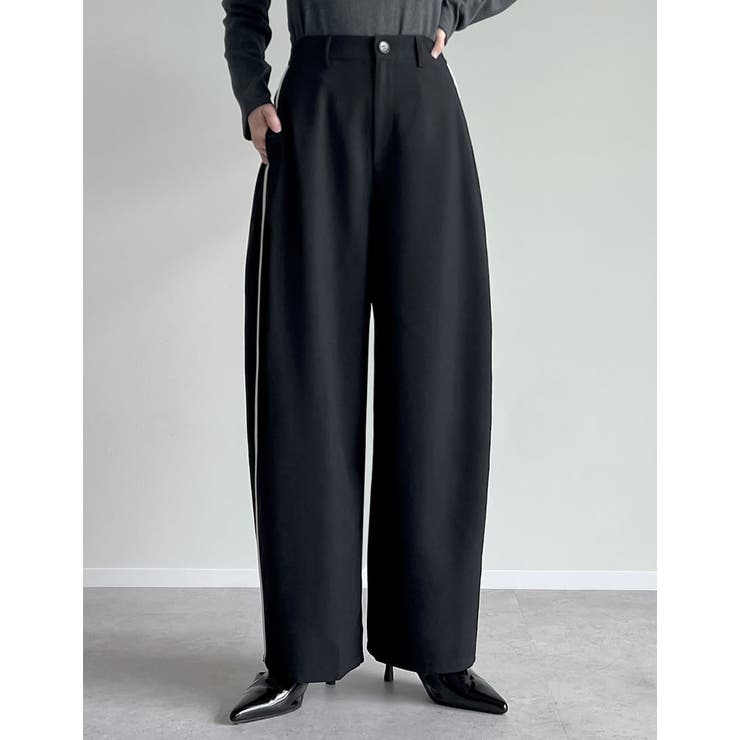 話題のカーブパンツ][全骨格◎ 体型拾わず美脚見え][販売枚数4 7万枚