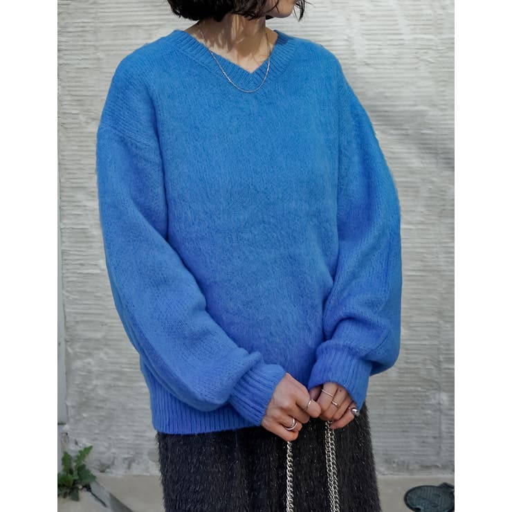 新色追加]モヘアライクVネックニットトップス[品番：GS000022502]｜Re