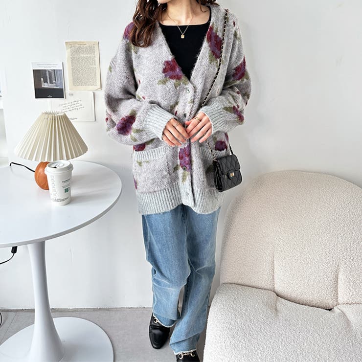 花柄ジャカードカーディガン[品番：GERW0010774]｜GeeRA（ジーラ）の