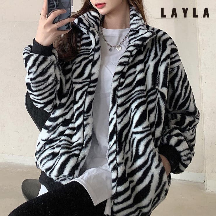 ゼブラ柄ルーズウォームぬいぐるみジャケット ファッション通販