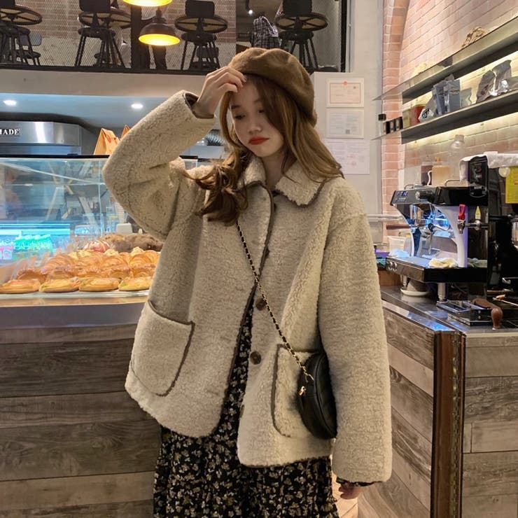 韓国ファッション ボア ジャケット[品番：LBLW0001162]｜La Bella