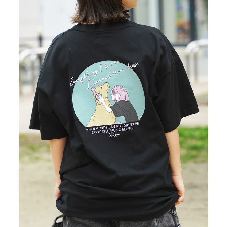 ◇ロゴ刺繍 イラストガール Tシャツ◇[品番：OCGW0003738]｜ONE 4